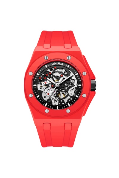 Choice3 red New hollowed out fully automatic mechanical watch for men, ONOLA ...