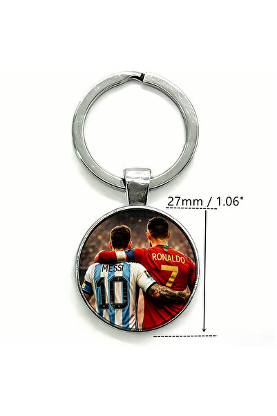 Choice No. 1 1pc Messi & Ronaldo Football Keychain - Soccer Legends Souvenir ...