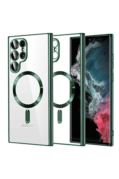 Techsuit Husă pentru Samsung Galaxy S22 Ultra 5G, Lux Crystal MagSafe, albast...
