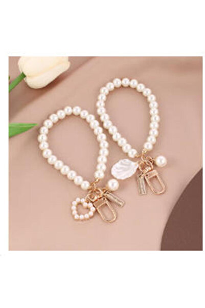 choice2 2 pcs AB ZAKOL Shiny Pearl Shell Keychain Cute Pendant For Women Girl...