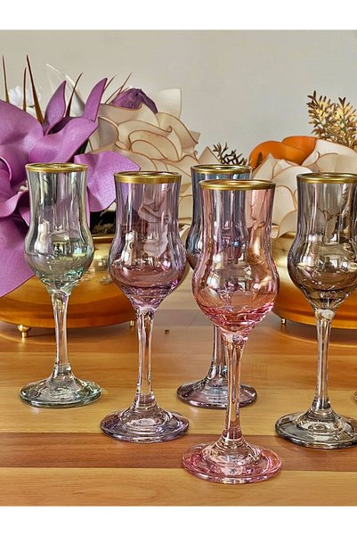 P&ORA PREMIUM KITCHEN PRODUCTS Special Series Grappa 6-Person 6-Color Coffee Water Glass Soft Drink Glass Glass Gift Dowry Box