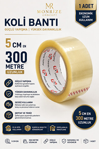 Monrize Concept Ταινία Συσκευασίας 5 εκ. x 300 μέτρα Διαφανής Ταινία Συσκευασ...