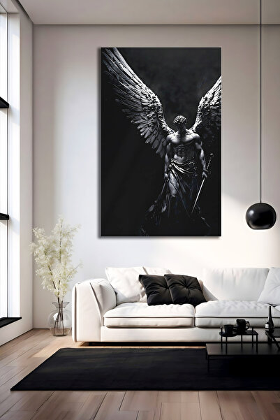 Evnora Home Decor Karanlığın Kanatları Cam Tablo