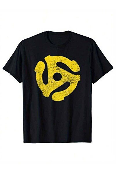 45 BPM Men's Black-Shirt Featuring A Vintage Record Player Design - Casual Ou...