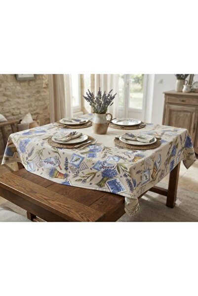 Believe Lavandula Jacquard Woven Goblen Decorative Lavender Flower Tablecloth...