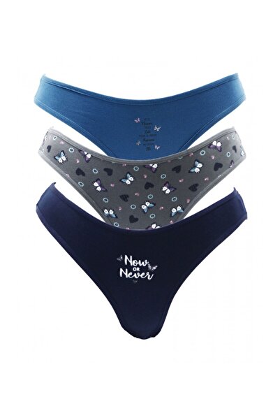 HUNEX UNDERWEAR Γυναικείο σλιπ 3 τεμάχια, βαμβακερό με στάμπα 935-10, Χρώμα: ...