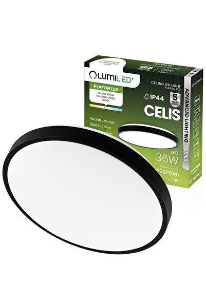 Lumiled Plafonieră LED Aplicată 36W 4000K CELIS Rotundă IP44 Inel Negru ALS