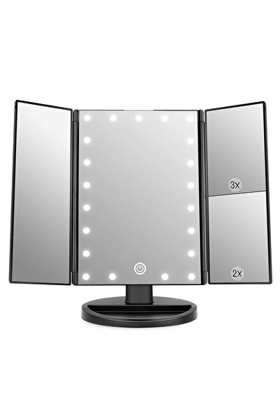 Generic Oglindă de Machiaj cu LED, Touch Screen și Mărire, 22 Lumini, Negru