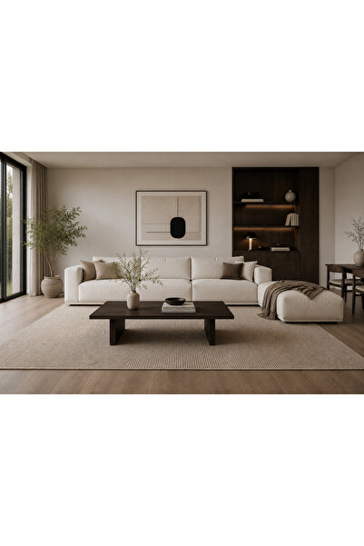 Trihome Tamamı Masif Ahşap Dikdörtgen Orta Sehpa 120x80x40 cm Modern El İşçil...