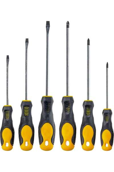 Duravel Professional Screwdriver Set, 6-Piece with Comfort Grip Handles