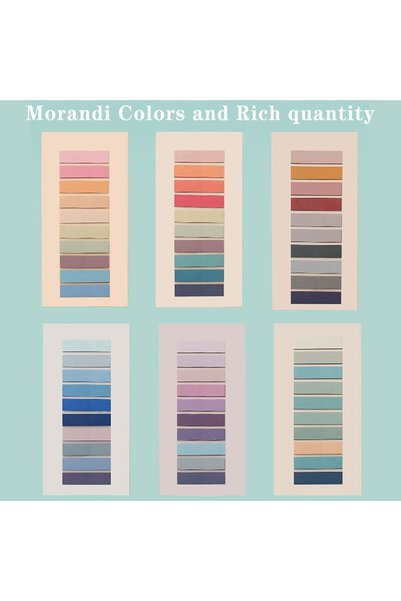 UCARE U care ELII 1200 Pcs Sticky Tabs, Morandi Color Adhesive Notes, Writable and Repositionable, for Books, Index, and Pages.