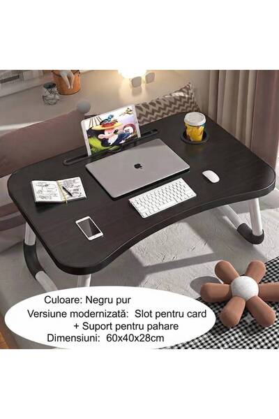 OEM Masă Pliabilă Multifuncțională pentru Laptop, 60 x 40 x 28 cm, Suport Tab...