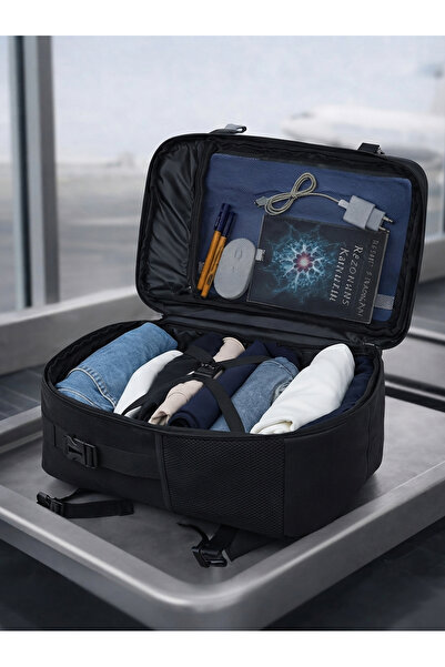 Tech&bello accessories Smart Kabin Boy Laptop ve Tablet Bölmeli, Suya Dayanıklı, Seyahat, Valiz, Sırt Çantası