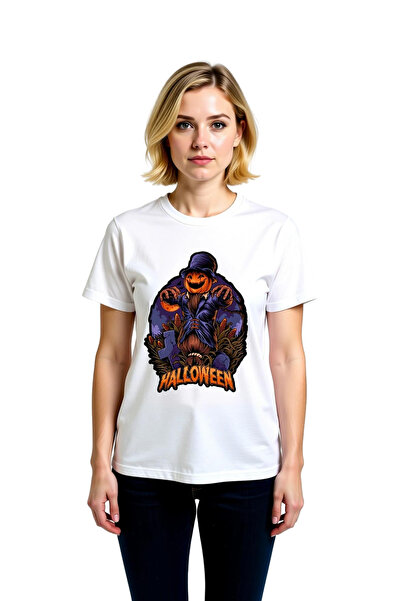 PayBuy Witch Hat Scarecrow Cosmic Decor Printed Women's T-Shirt