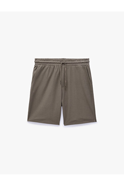 Koton Cotton Regular Fit Interlock Fabric Bermuda Shorts with Lace-Up Waist a...
