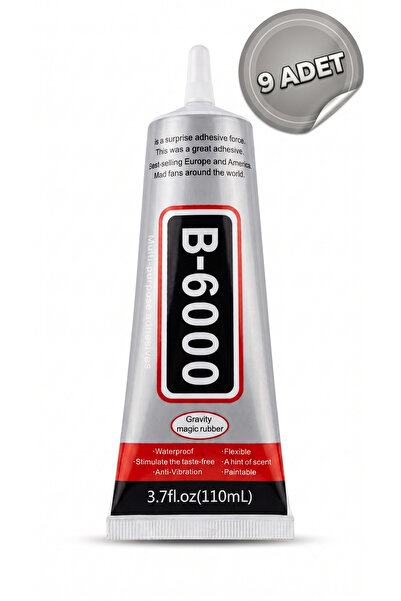 Massaltay B6000 Şeffaf Yapıştırıcı 110 ml 9 Adet Set – Güçlü Çok Amaçlı Taş, Boncuk, Kumaş, Metal, Cam ve Ahşap Yapıştırıcısı