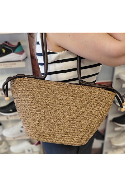 Kuum London K-8424H-Çnt03 Women's Large Size Straw Bag