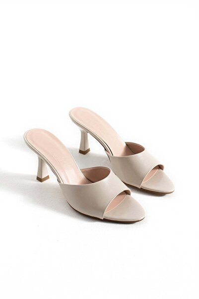TİVANA Women's Daily Classic Thin Heeled Slippers Esta - Beige