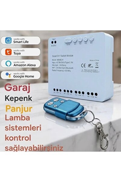 Genel Markalar Tuya Destekli 4 Kanallı Kuru Kontak Anahtarı