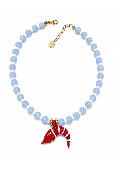 Bo Takı ve Aksesuar Murano Glass Beaded Design Necklace with Glass Tips Burcu...