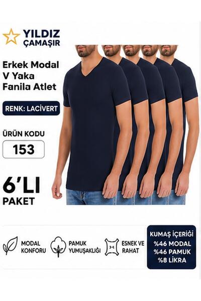 Yıldız Çamaşır Tricou pentru bărbați, cu decolteu în V, cu mânecă scurtă, din...