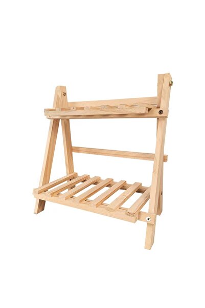 Choice Natural wood color 2-Tier Wooden Desktop Storage Rack - Durable Storag...