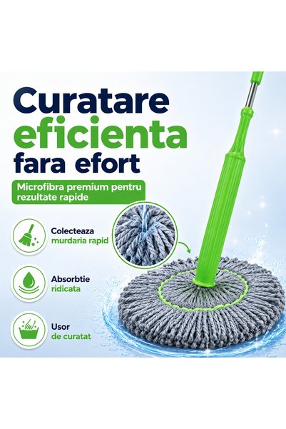 iTin Mop Absorbant -Friendly pentru Podele, Curatare Bucatarie si Baie, Reutilizabil si Durabil