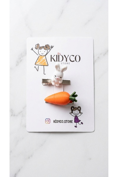 Kidyco.Store 🥕   Rabbit & Carrot Figured Snap Clip Set (2 Pieces) – Girls' H...