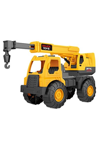 OEM Camion macara de construcții galben cu braț mobil - Jucărie din plastic p...