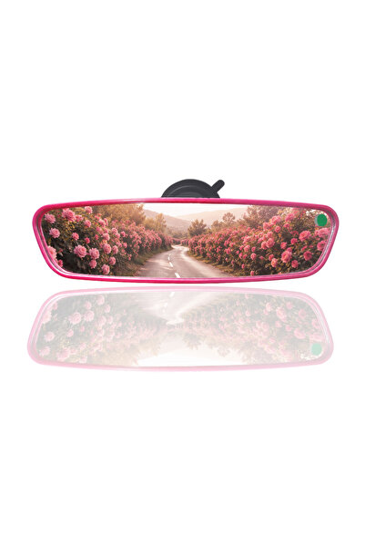 TAKGÖR Pırlanta-5 Vantuzlu Universal Dikiz Aynası 25x6 Cm Pembe