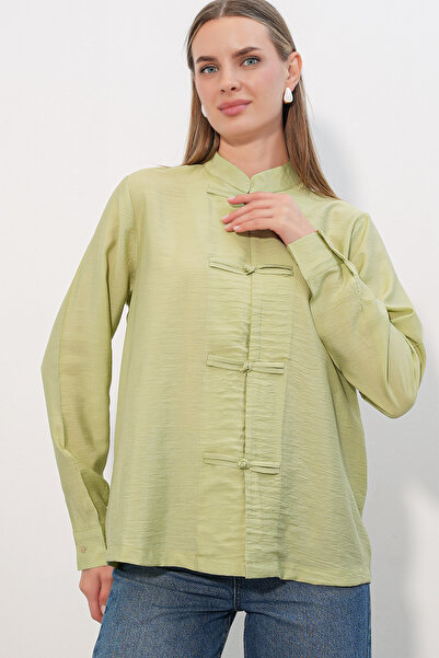 Bigdart Women's Design Lace-Up Shirt 20405 - E.Green