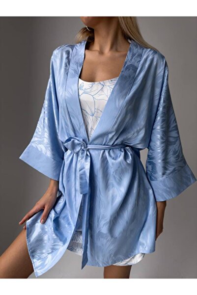 Jodtique Nightgown Satin with Embossed Pattern and Robe