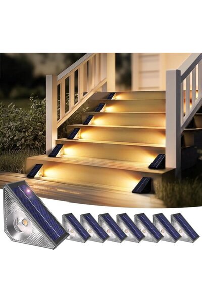 Morvena Picks Lumini de scară de exterior cu energie solară, lumini LED imper...