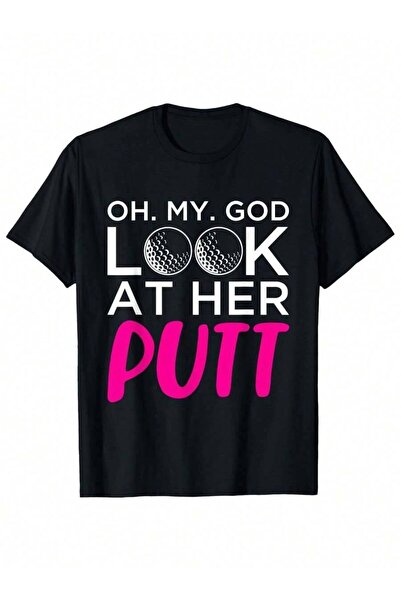 21JNRY تي شيرت مضحك بطبعة "Oh My God Look At Her Putt" للرجال والنساء - تي شي...