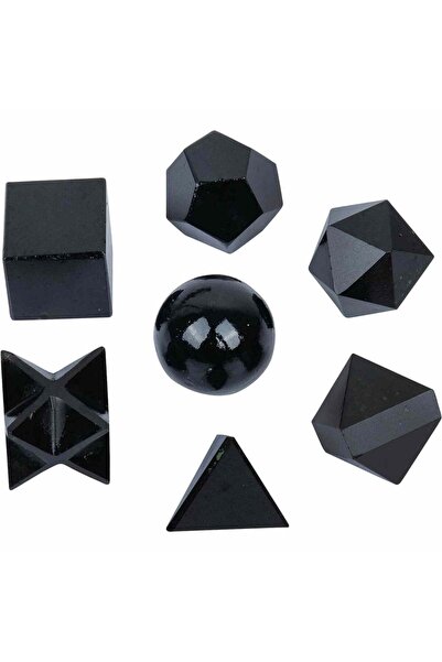 craftmystic Set de Geometrie pentru cele 7 chakre cu Turmalina Neagra, Crista...