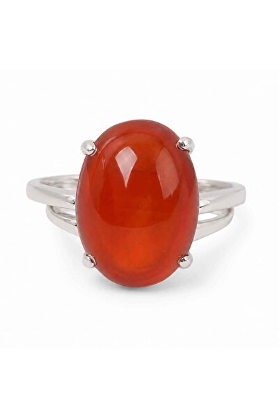 craftmystic Ρυθμιζόμενο Δαχτυλίδι Ασημένιο 925 με Φυσικό Καρνέλιο - Ζωτικότητ...