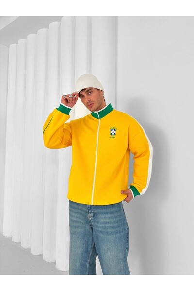 SENVISION BREZİLYA NAKIŞLI FERMUARLI OVERSIZE SWEATSHIRT