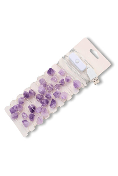 craftmystic Sirag din Pietre Naturale de Ametist 15-20 mm cu Mufa USB