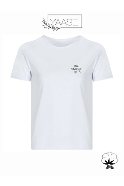 YAASE Tricou de damă 100% bumbac cu imprimeu text