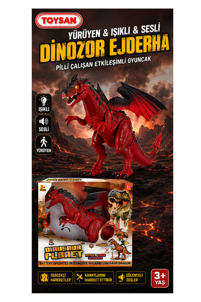 Toysan EJDERHA DİNOZOR SES VE DOKUNMATİK FONKSİYONLU PİLLİ