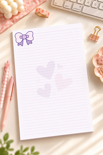 Mindpad A4 Lila Fiyonk Konseptli Notepad - Lilac Love Collection 50 Yaprak Çe...