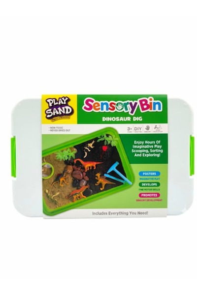 Play Sand Sensory Bin Dinosaur Dig