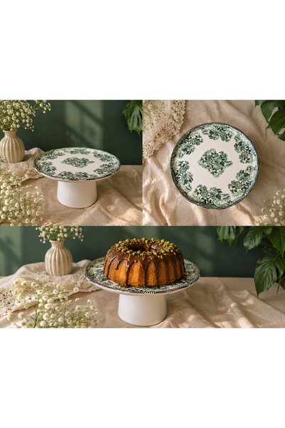 CASA DE BELLA Royal Green Cake Stand with Foot 20cm