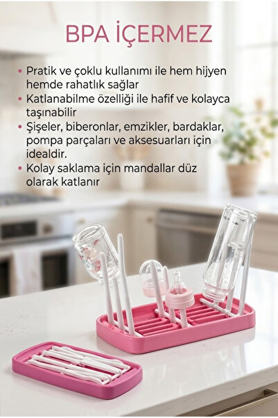 SİHİRLİ MOP Katlanabilir Pratik Biberon ve Emzik Kurutucu BPA İçermez Kurutma...