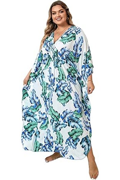 GENERAL Women Roomy Nightgown Long Loungewear Kimono Cardigan Beach Dress Bik...