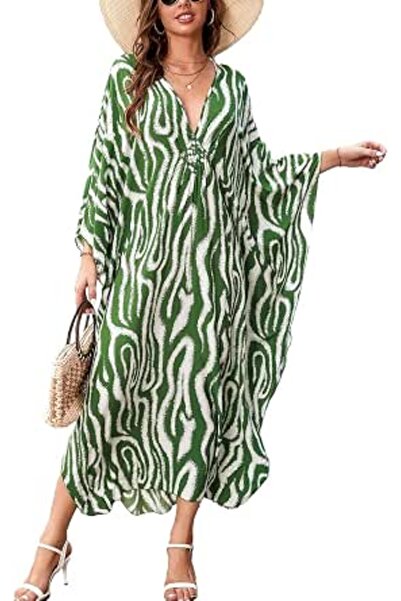 GENERAL Women Roomy Nightgown Long Loungewear Kimono Cardigan Beach Dress Bik...
