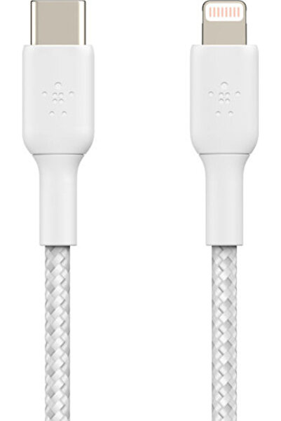 Belkin Πλεγμένο Καλώδιο USB-C σε Lightning 30W Λευκό 2μ (CAA004bt2MWH)