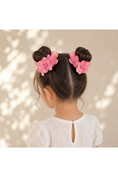 EliraToka Women's - Girls' Pearl Hydrangea Flower Bun Buckle Set of 2