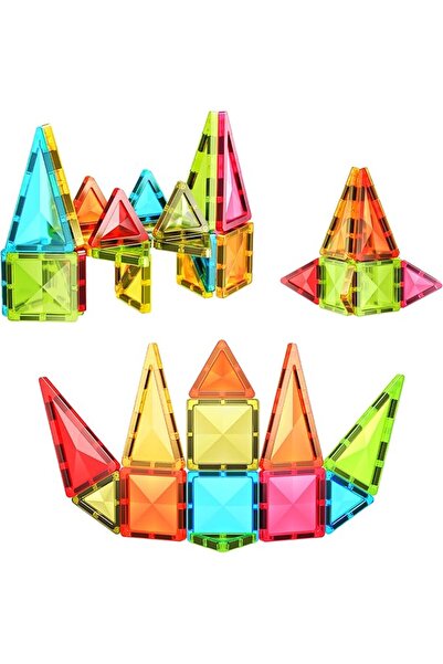 PicassoTiles 100 Pcs Magnetic Building Block Mini Diamond Series Travel Size ...
