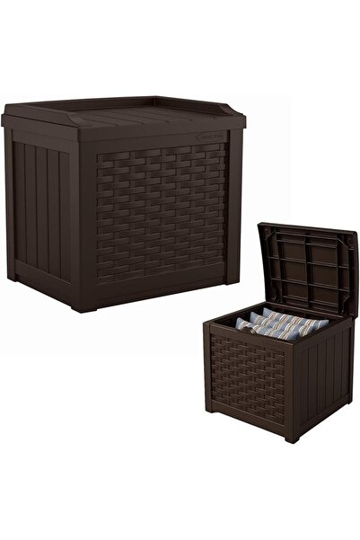 Suncast 22-Gallon Small Deck Box-Lightweight Resin Indoor/Outdoor Storage Con...